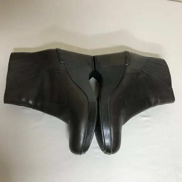 Dansko Faith Leather Wrapped &amp; Studded Wedge Heel Ankle Boots Size 41
