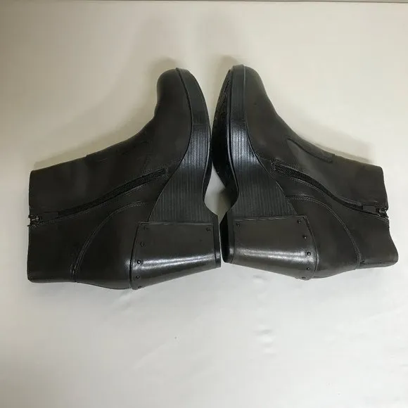 Dansko Faith Leather Wrapped &amp; Studded Wedge Heel Ankle Boots Size 41