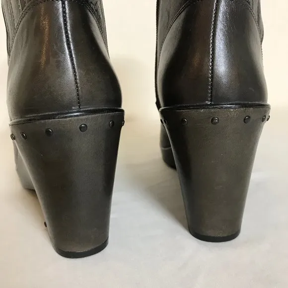Dansko Faith Leather Wrapped &amp; Studded Wedge Heel Ankle Boots Size 41
