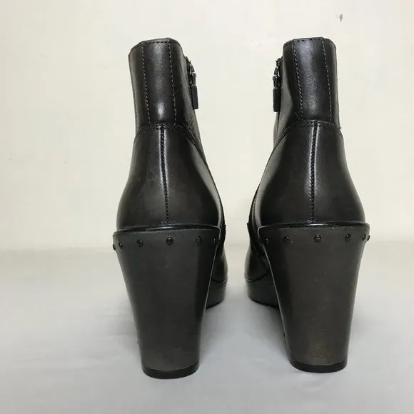 Dansko Faith Leather Wrapped &amp; Studded Wedge Heel Ankle Boots Size 41