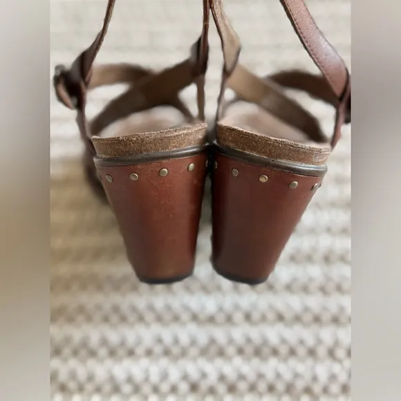 Dansko Frida Women’s Slingback Wedge Leather Strappy Sandals Size 37 EU | 7 US