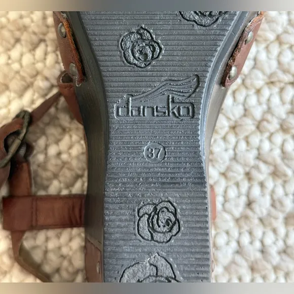 Dansko Frida Women’s Slingback Wedge Leather Strappy Sandals Size 37 EU | 7 US