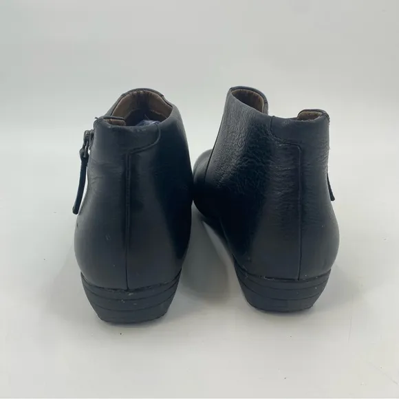 Dansko Genuine Leather Black Zip Ankle Boots 40