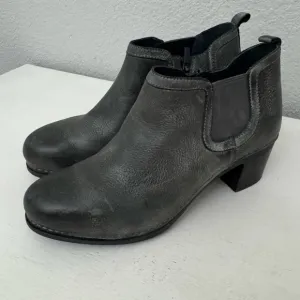 Dansko Harlene Gray Burnished Leather Heeled Ankle Boots Comfort Booties Size 40