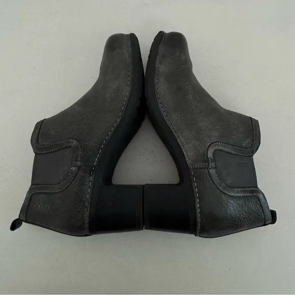 Dansko Harlene Gray Burnished Leather Heeled Ankle Boots Comfort Booties Size 40