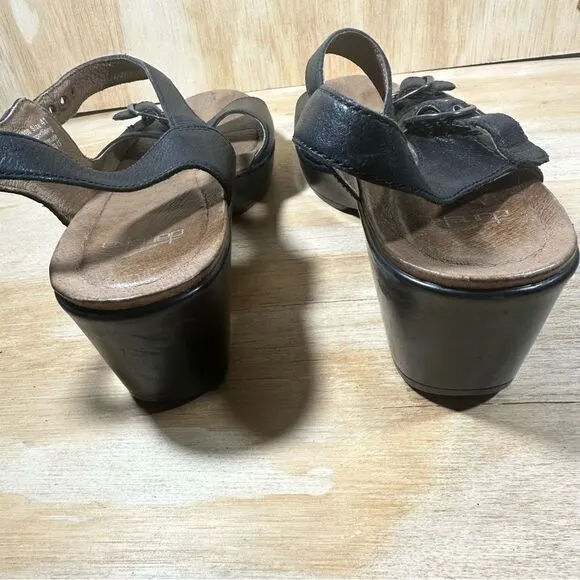 Dansko Joanie Black Leather Slingback Sandals Women’s Size 10.5