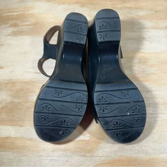 Dansko Joanie Black Leather Slingback Sandals Women’s Size 10.5