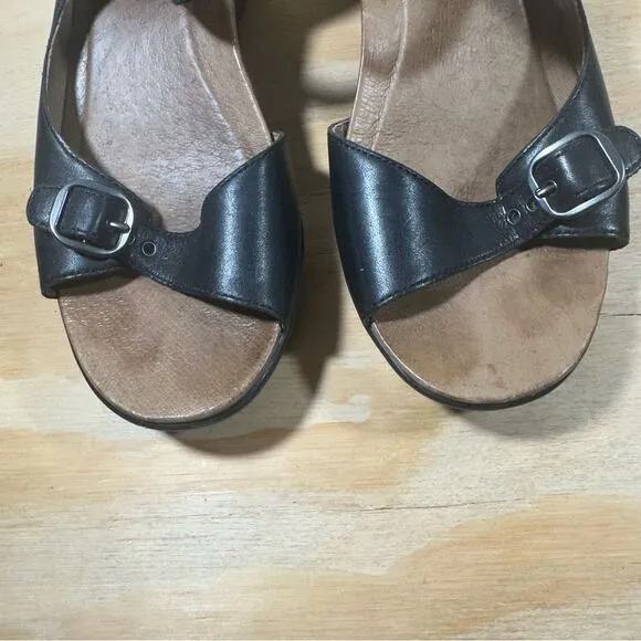 Dansko Joanie Black Leather Slingback Sandals Women’s Size 10.5