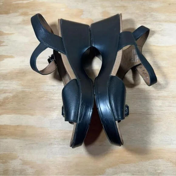 Dansko Joanie Black Leather Slingback Sandals Women’s Size 10.5