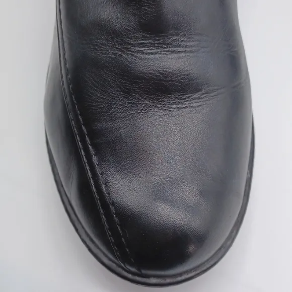Dansko Leather Ankle Boots Zip Up Buckle Black Heeled Size EU 42 US 11.5-12