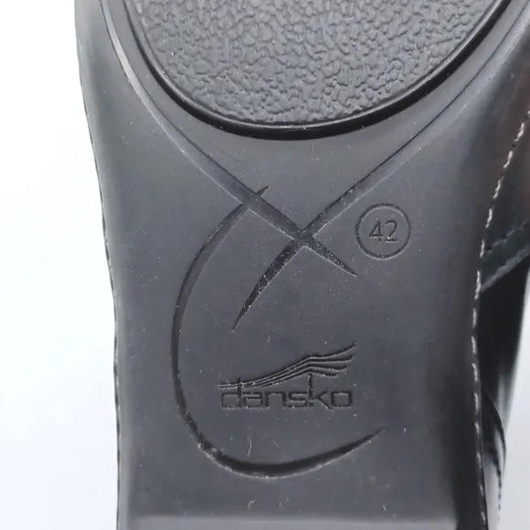 Dansko Leather Ankle Boots Zip Up Buckle Black Heeled Size EU 42 US 11.5-12
