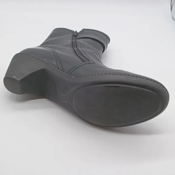 Dansko Leather Ankle Boots Zip Up Buckle Black Heeled Size EU 42 US 11.5-12