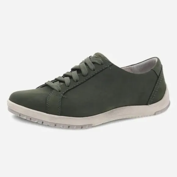 Dansko | Leela Moss Green Suede Casual Sneakers