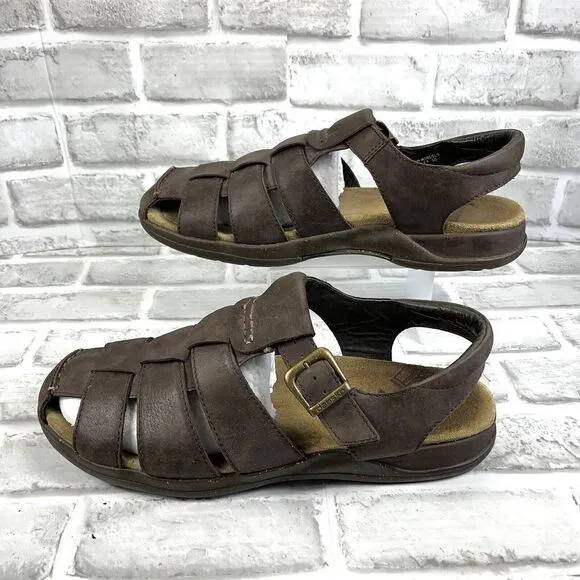 Dansko Men’s Size  9.5/10- 43 EU Brown Leather Fisherman Sandals