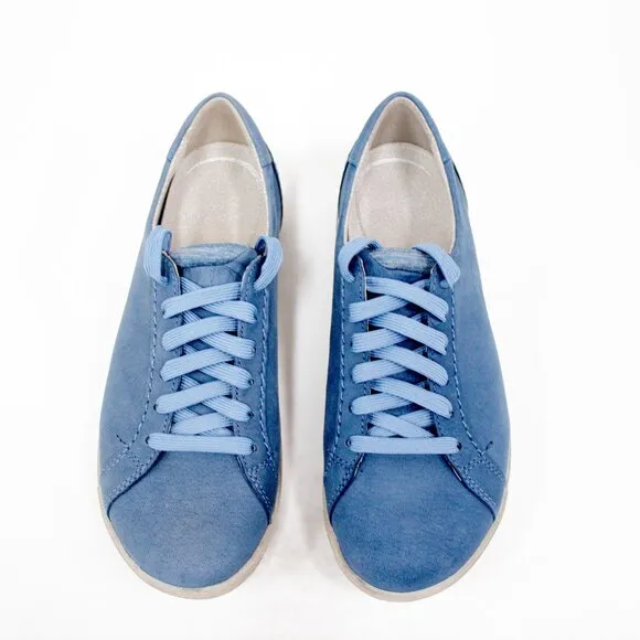 Dansko Suede Sneakers Leela Women's Size 6.5 Sporty Shoe Blue Leather Waterproof