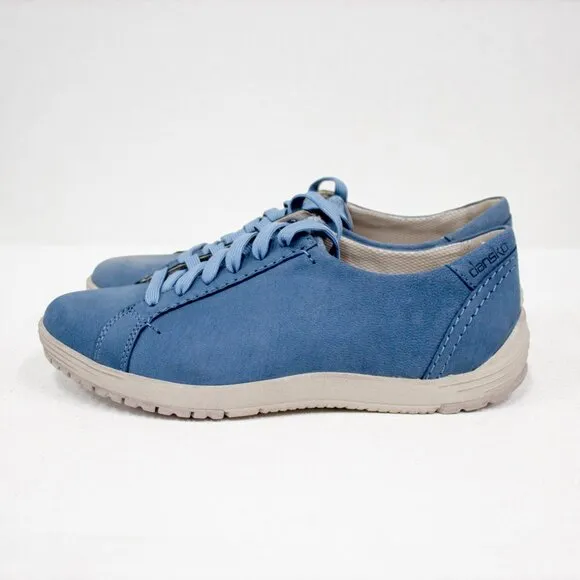 Dansko Suede Sneakers Leela Women's Size 6.5 Sporty Shoe Blue Leather Waterproof