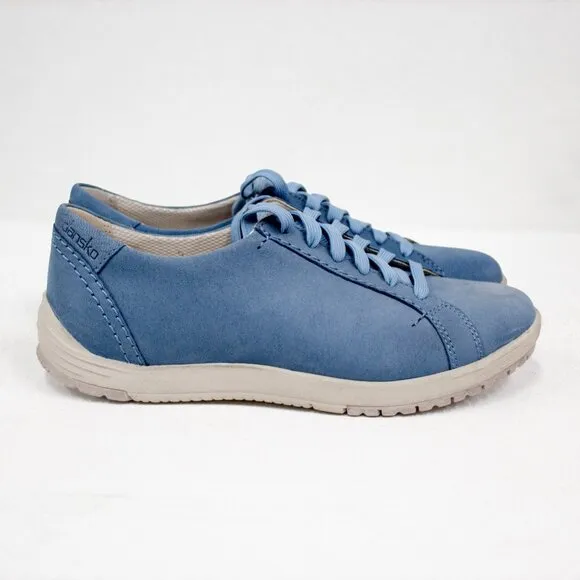 Dansko Suede Sneakers Leela Women's Size 6.5 Sporty Shoe Blue Leather Waterproof