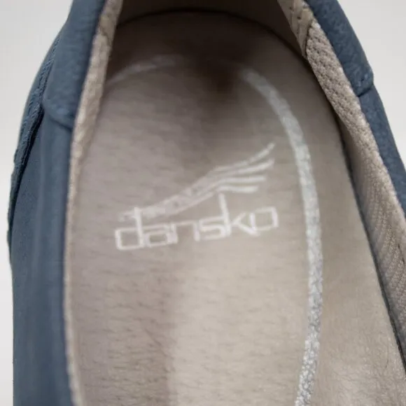 Dansko Suede Sneakers Leela Women's Size 6.5 Sporty Shoe Blue Leather Waterproof