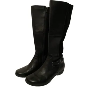 Dansko Women’s Boots Tall Leather and Fabric Black Size 36 Side Zip