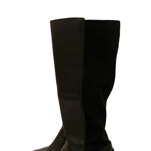 Dansko Women’s Boots Tall Leather and Fabric Black Size 36 Side Zip