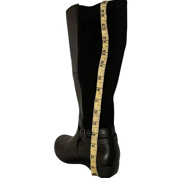 Dansko Women’s Boots Tall Leather and Fabric Black Size 36 Side Zip