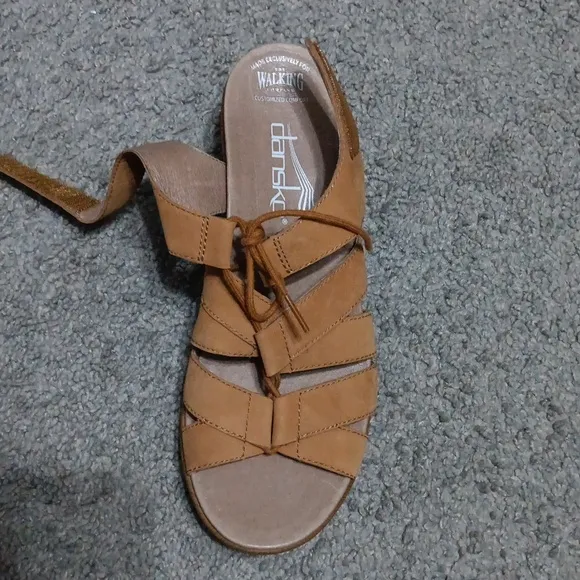 Dansko Women's Brown Leather Sandals- 38
