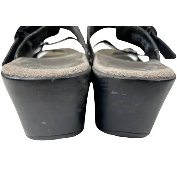 Dansko Women's Sophie Bronze Snakeprint Leather Heeled Sandals Sz EU 39/US 8-8.5