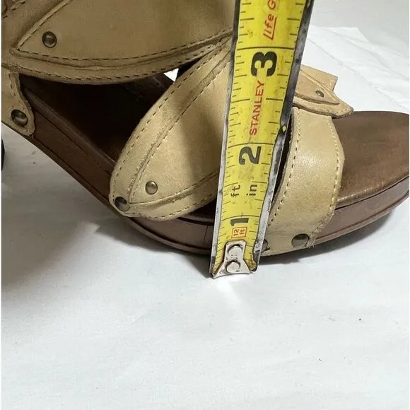 Dansko Nina Violet Leather Chunky Heel Sandals Size 39