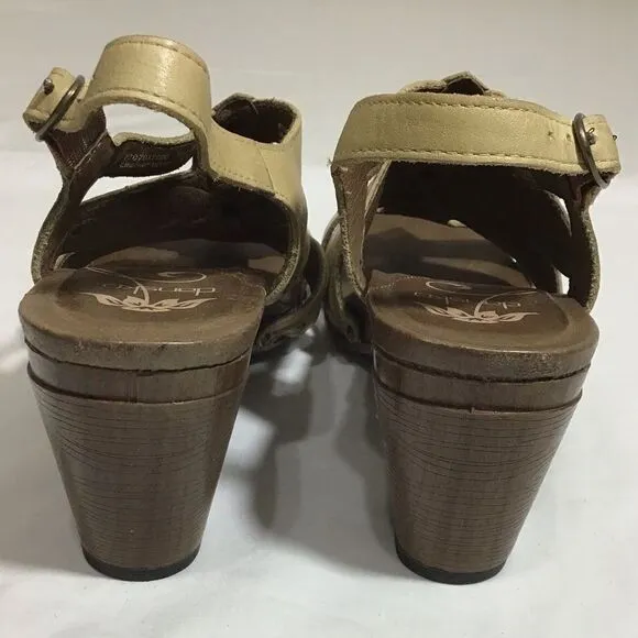Dansko Nina Violet Leather Chunky Heel Sandals Size 39