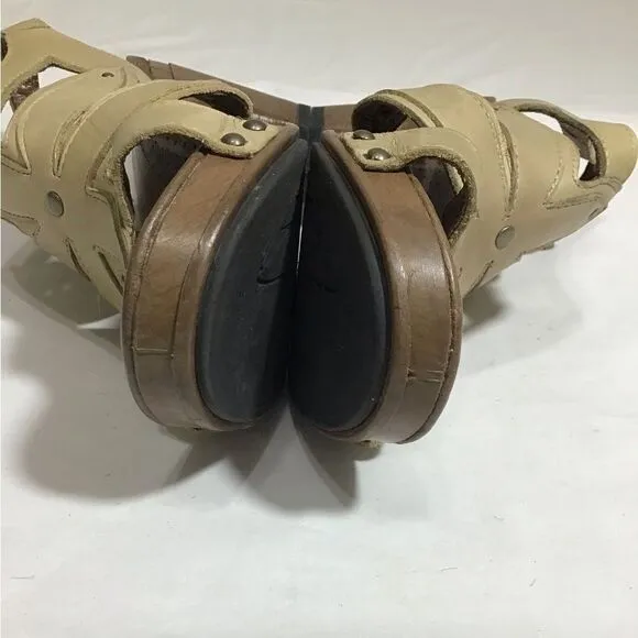 Dansko Nina Violet Leather Chunky Heel Sandals Size 39