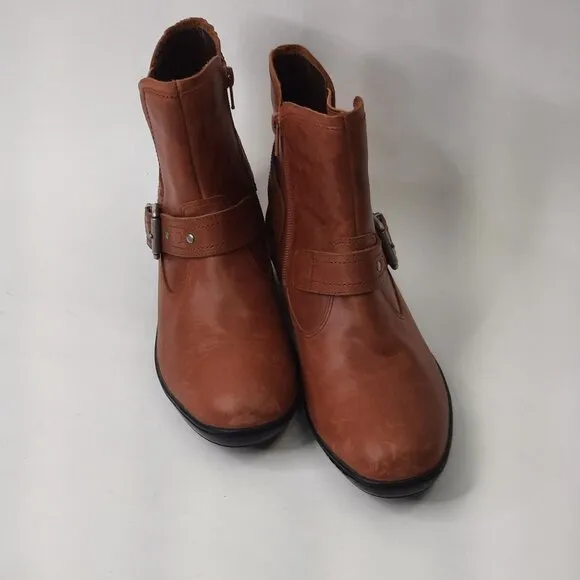 DAVID  TATE WOMEN ART ANKLE LUGGAGE LEATHER BOOTS SZ 8.5 M