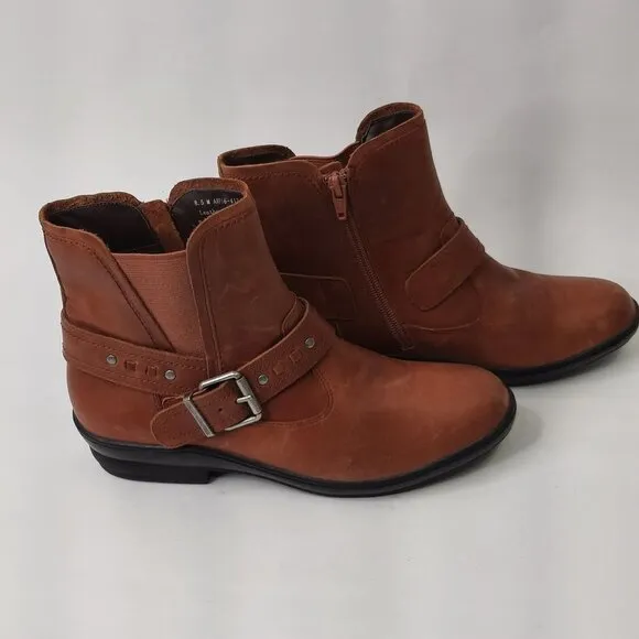 DAVID  TATE WOMEN ART ANKLE LUGGAGE LEATHER BOOTS SZ 8.5 M