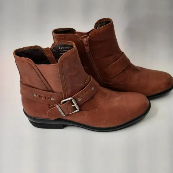 DAVID  TATE WOMEN ART ANKLE LUGGAGE LEATHER BOOTS SZ 8.5 M