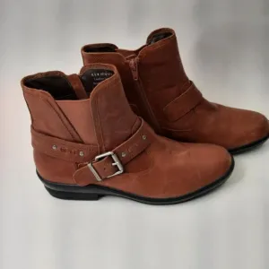 DAVID  TATE WOMEN ART ANKLE LUGGAGE LEATHER BOOTS SZ 8.5 M