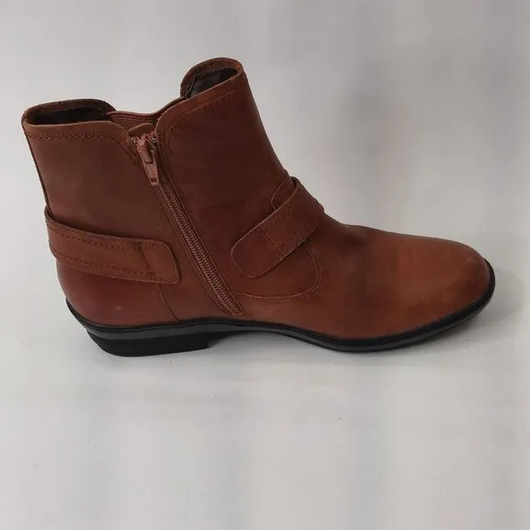 DAVID  TATE WOMEN ART ANKLE LUGGAGE LEATHER BOOTS SZ 8.5 M