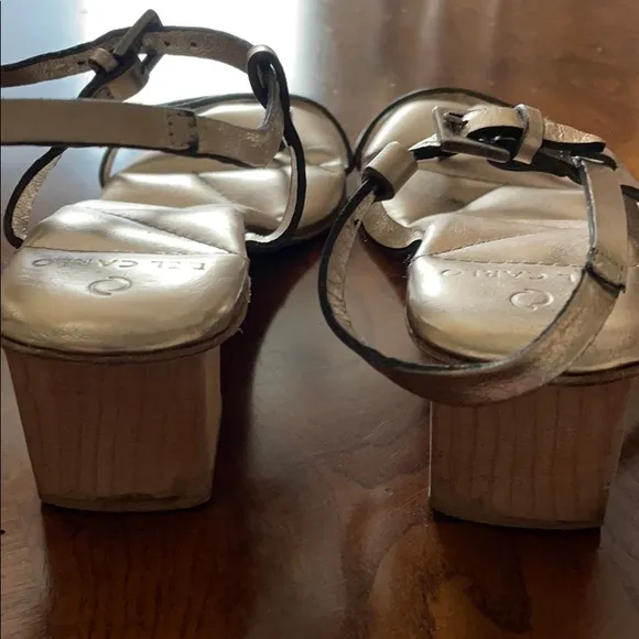 Del Carlo Quilted Insole Chunky Heel Sandals