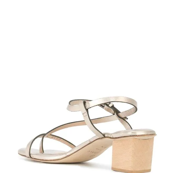 Del Carlo Quilted Insole Chunky Heel Sandals