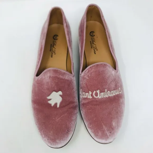 Del Toro Sant Ambroeus Suede Loafer Flats Pink Size 11