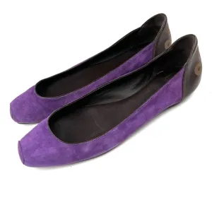 Diane Von Furstenberg Sao Square Toe Purple Suede Ballet Flats size 10