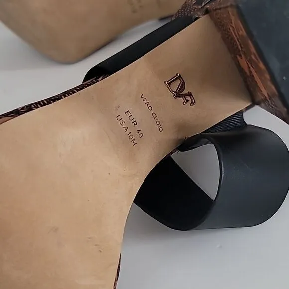 Diane Von Furstenberg 2Strap Heeled Leather Sandals