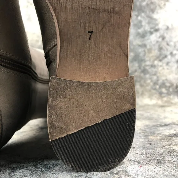 Diba True Women's Size 7 Rainy Nights Grey Suede Partial Side Zip Tall OTK Boots