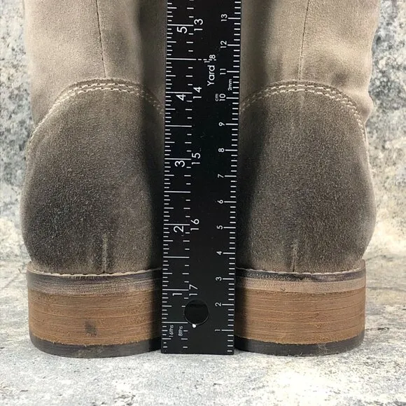 Diba True Women's Size 7 Rainy Nights Grey Suede Partial Side Zip Tall OTK Boots