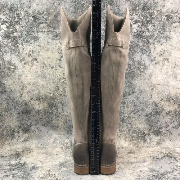 Diba True Women's Size 7 Rainy Nights Grey Suede Partial Side Zip Tall OTK Boots