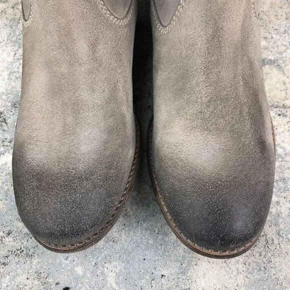 Diba True Women's Size 7 Rainy Nights Grey Suede Partial Side Zip Tall OTK Boots