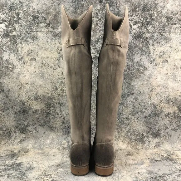 Diba True Women's Size 7 Rainy Nights Grey Suede Partial Side Zip Tall OTK Boots