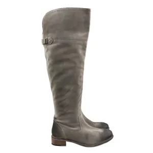 Diba True Women's Size 7 Rainy Nights Grey Suede Partial Side Zip Tall OTK Boots