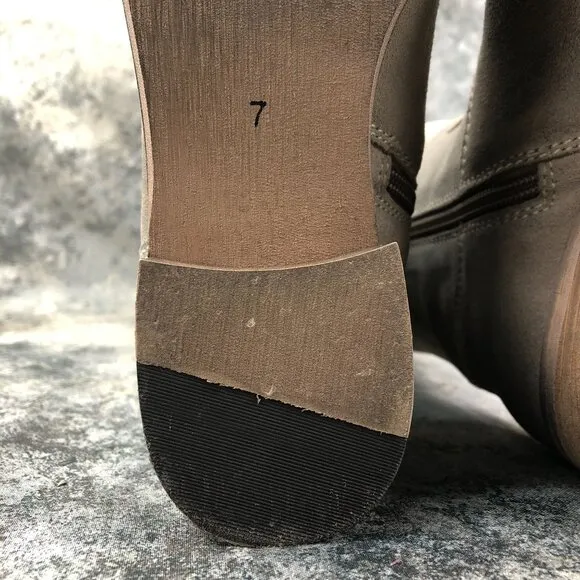 Diba True Women's Size 7 Rainy Nights Grey Suede Partial Side Zip Tall OTK Boots