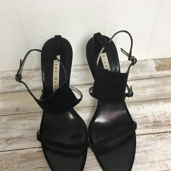 DIEGO DOLCINI BLACK SUEDE LEATHER SANDALS 37