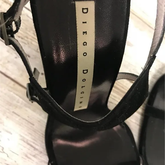 DIEGO DOLCINI BLACK SUEDE LEATHER SANDALS 37