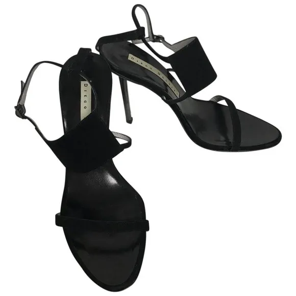 DIEGO DOLCINI BLACK SUEDE LEATHER SANDALS 37